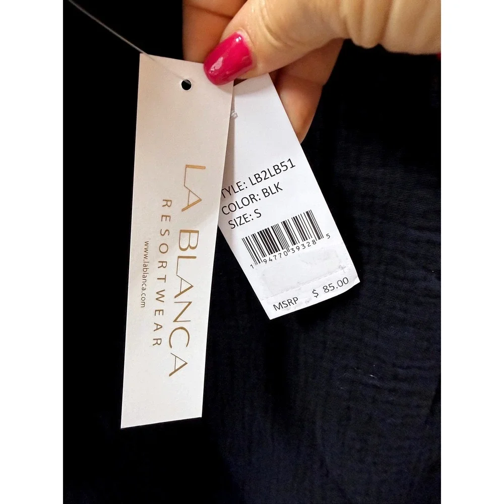 La Blanca Women's Between The Lines Pullover Square Hoodie Cover Up Sz S $85 NWT